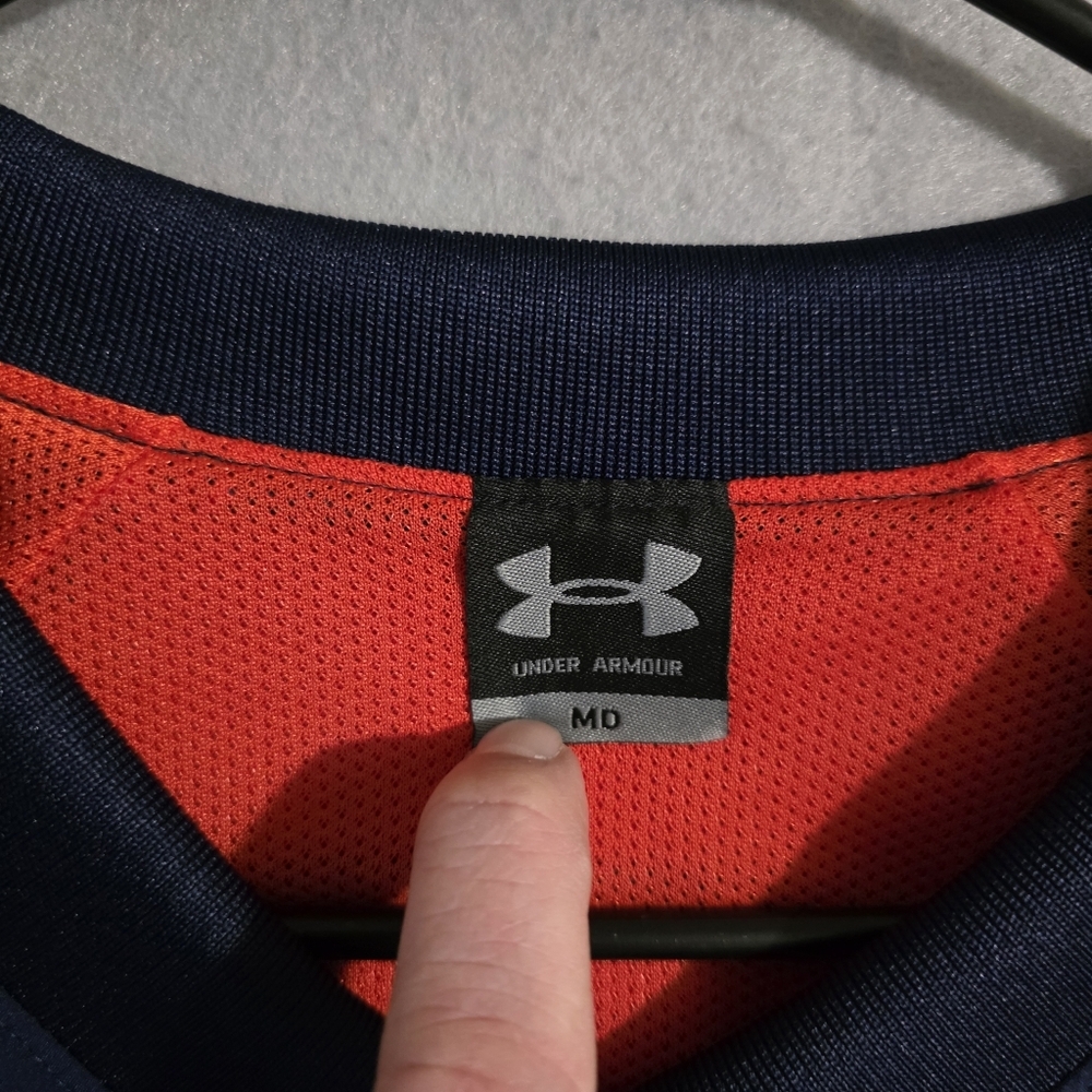 Under Armour Mens Auburn Tigers V Neck Long Sleeve Pullover Windbreaker Size M - Picture 2 of 12